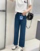 F022723四面弹雪醋酸浅色牛仔裤显瘦显腿直法棍裤女小个子九分直筒裤 商品缩略图6