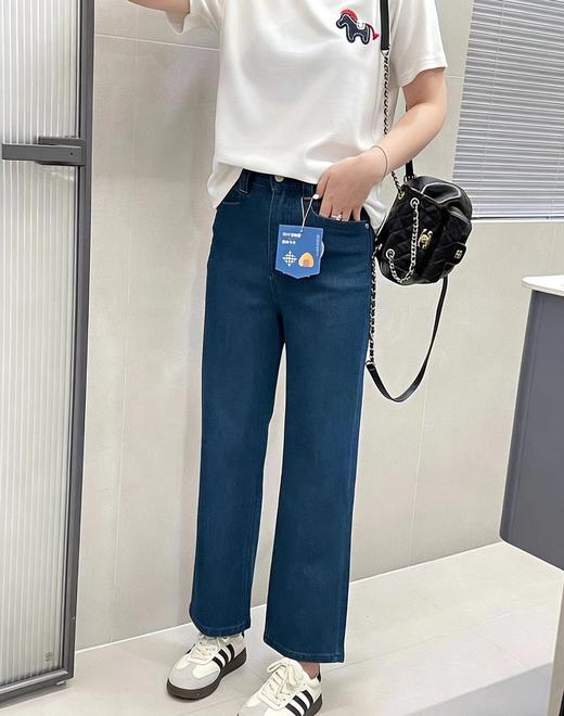 F022723四面弹雪醋酸浅色牛仔裤显瘦显腿直法棍裤女小个子九分直筒裤 商品图6