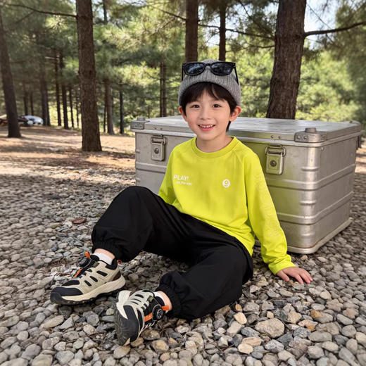 儿童户外运动速干衣！2026新款宽松高弹训练服春夏男童女童长袖恤衫 商品图0