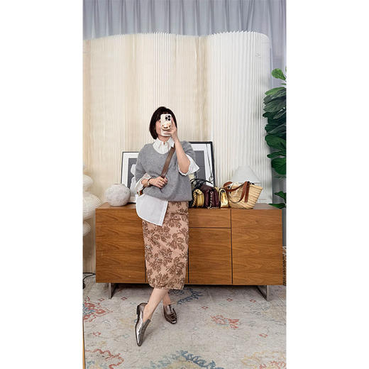 浪漫正当时 H型重工全件钉珠半裙 雪纺面料 真丝腰头 镇场子单品！混搭神器 商品图2