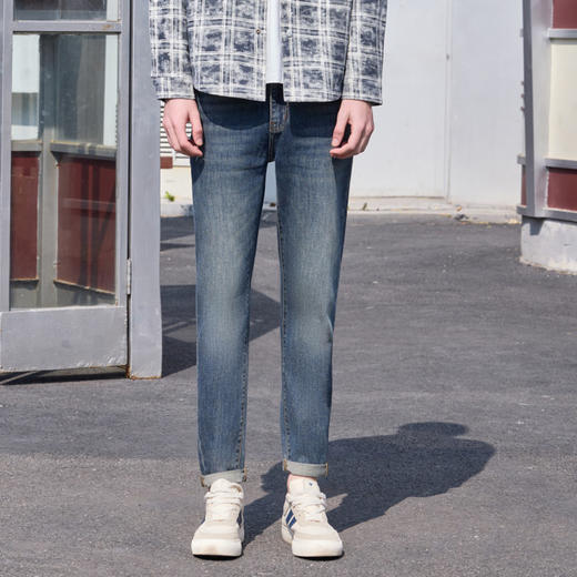 半身缘男裤 春季简约百搭休闲苎麻棉混纺牛仔裤261301M10130255 商品图0