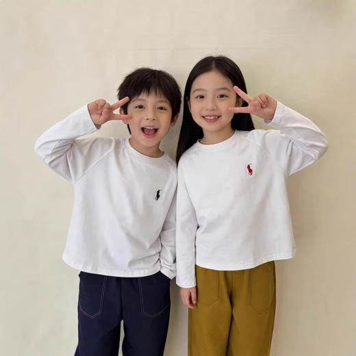 小马条纹三件套！2026童装春夏棉T恤圆领打底衫男女童3件套装！ 商品图2