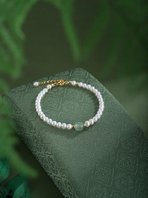 子佩集【珠映清欢】珍珠惜王妃手链【XHSL005】绿珠镀金2602 商品图5