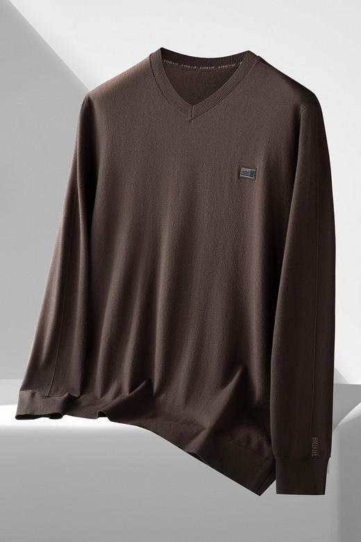 【DDS】大依优型大码男装春季休闲V领针织毛衫商务百搭长袖T恤毛衣 商品图5