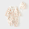 婴儿连体衣女宝宝新生儿无骨春秋纯棉哈衣送帽子婴幼儿童装爬服 商品缩略图1