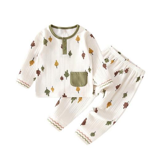 婴儿套装儿童春秋打底秋衣秋裤男女宝宝纯棉家居服印花提花两件套 商品图4
