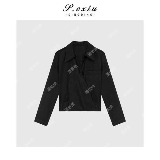 A008潘依绣丁丁宠粉高定灯芯绒长袖立领老钱风衬衣Q1247 商品图0