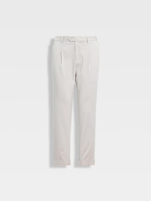 callisto浅灰新疆长绒混纺直筒微收脚休闲裤 商品图0