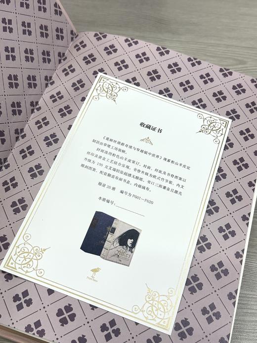 《爱丽丝漫游奇境与穿越镜中世界》薄雾粉山羊皮定制款，加赠译者签名钤印书票 商品图8