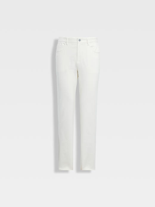 callisto米白色棉弹直筒微收脚牛仔裤 商品图0