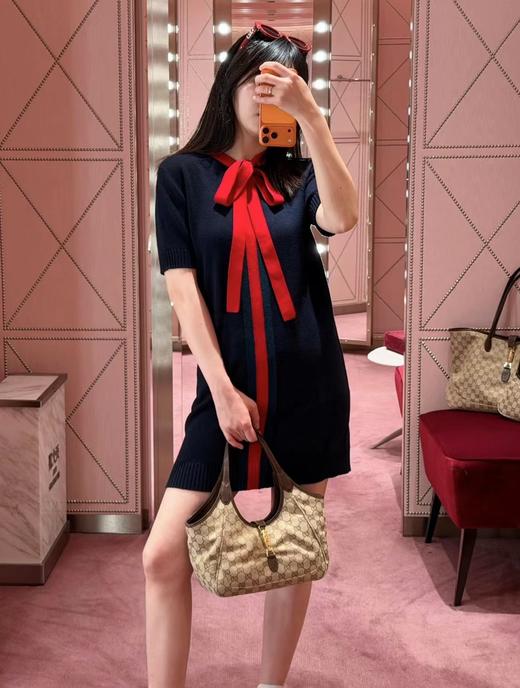 F022758春夏新款撞色蝴蝶结系带polo连衣裙 商品图8