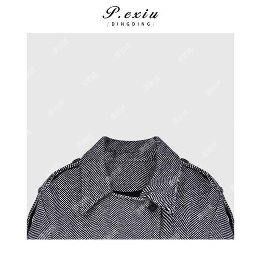 A008潘依绣丁丁宠粉羊-毛-韩系复古高级双排扣大衣Q3678 商品图2