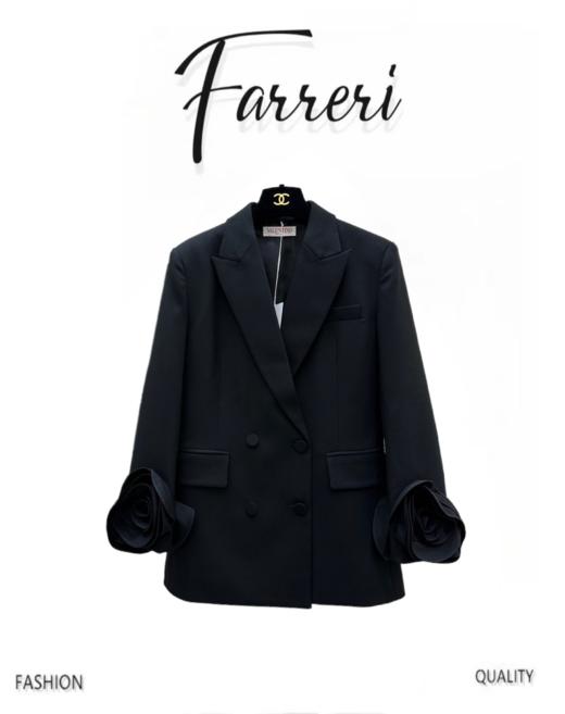 香奶奶 羊毛西装外套 纯手工立体花朵 商品图0