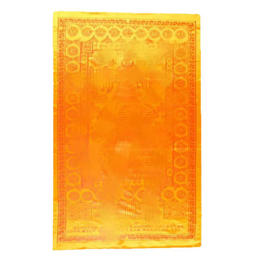 五件套黄色120X200精品刺绣双面陀罗尼被往被经被黄色盖被（枕巾.面巾.符.金刚砂.被子） 商品图0