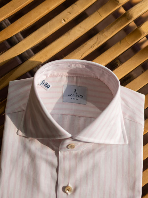 Avino 粉色条纹棉麻衬衫 商品图4