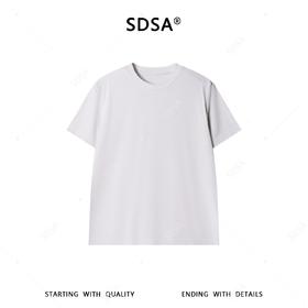 SDSA男装2026新款纯色短袖T恤日常通勤休闲百搭男女同款基础款