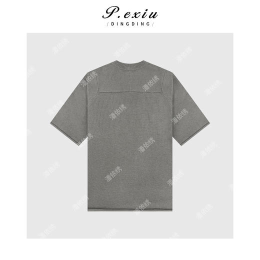 A008潘依绣丁丁宠粉PanYiXiu/潘依绣羊-毛老钱风螺纹圆领针织短袖毛衣 ZZ0696 商品图2