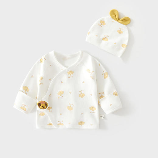 新生婴儿半背内衣服纯棉纯色春秋款初生送胎帽子和尚服宝宝上衣 商品图3