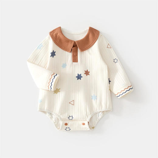 婴儿包屁衣春秋宝宝三角哈衣纯棉新生儿长袖连体衣无骨A类爬服 商品图1