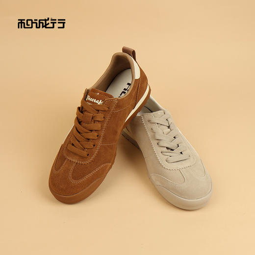 和诚行2026春季新款舒适百搭翻毛真皮复古德训男式休闲鞋0551273 商品图4