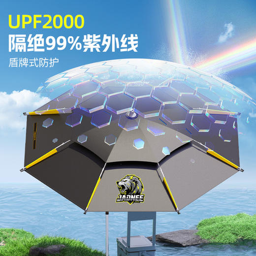 【2026年新款】佳钓尼灰狼黑狼加厚黑胶防晒隔热扣架晴雨伞 商品图2