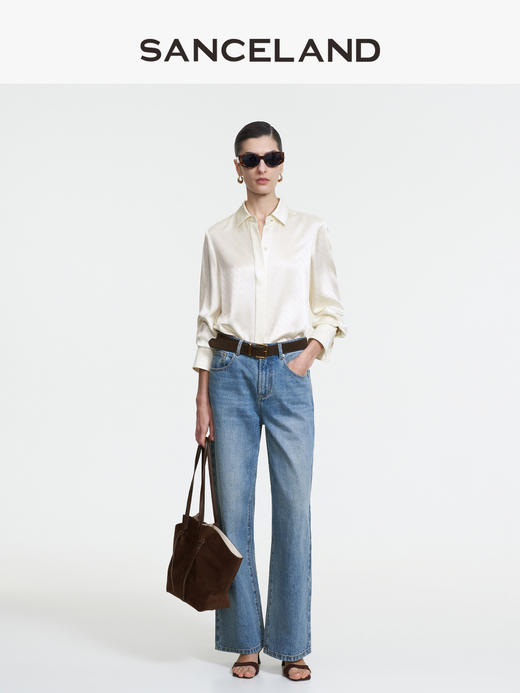 三石一澜SANCELAND桑蚕丝桑波缎衬衣SK11101021 商品图0