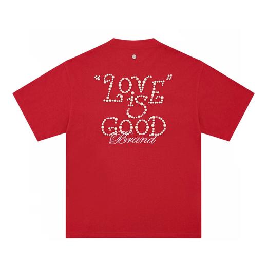 F022730珍珠标语字母情侣宽松显瘦圆领短袖T恤 商品图4