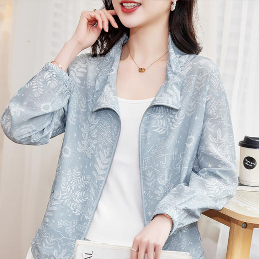 KQ-薄款防晒外套女春季新款时尚国风休闲桑蚕丝长袖上衣 商品图3
