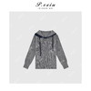 A008潘依绣丁丁宠粉PanYiXiu/潘依绣羊-毛混色花灰松弛感连帽针织上衣 L2516 商品缩略图1