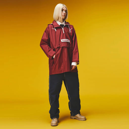 Napapijri 中性Martine Rose联名 Rainforest Axl 字母徽标贴片连帽雨衣 酒红色 NP0A4FI2R1E1 商品图9