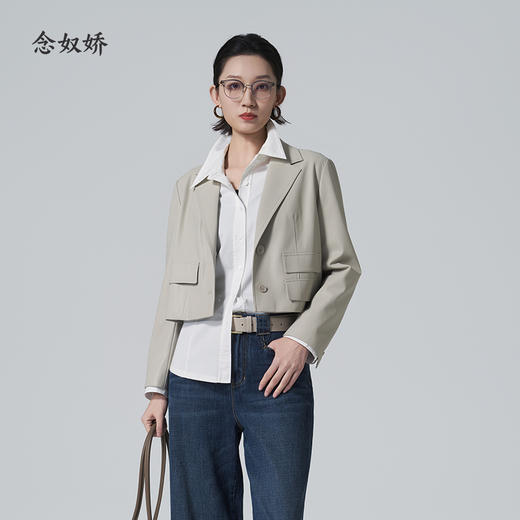 【商场同款】CNX6309 “ 蛋白皮西装 ” 轻奢好穿 显高显瘦 精干利落 修饰肩型 商品图0