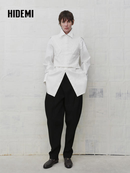 HIDEMI 经典慵懒风松弛感锥形裤萝卜裤西装裤长裤 商品图5