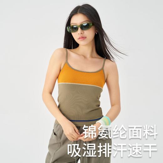 【路路精选】新款高弹运动跑步吸湿速干运动背心修身显瘦时尚撞色拼接瑜伽服女 商品图0