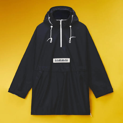 Napapijri 中性Martine Rose联名 Rainforest Axl 字母徽标贴片连帽雨衣 蓝色 NP0A4FI2B2Q1 商品图0