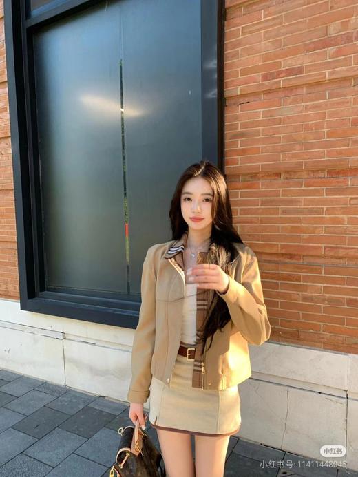 F022769复古老钱风爆款格纹女款夹克外套 商品图6