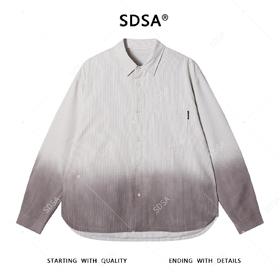 SDSA男士秋冬新款痞帅男装简约简约竖纹翻领长袖衬衫高街百搭衬衣