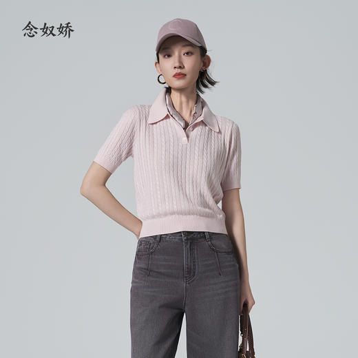 【商场同款】CNK6358 “ 双色绞花POLO毛衫 ” 软糯轻奢 穿不腻的毛衫 10年不过时 商品图4