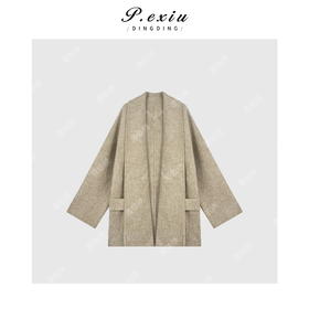 A002潘依绣丁丁宠粉羊-毛轻奢感气质垂感绑带大衣Q1229