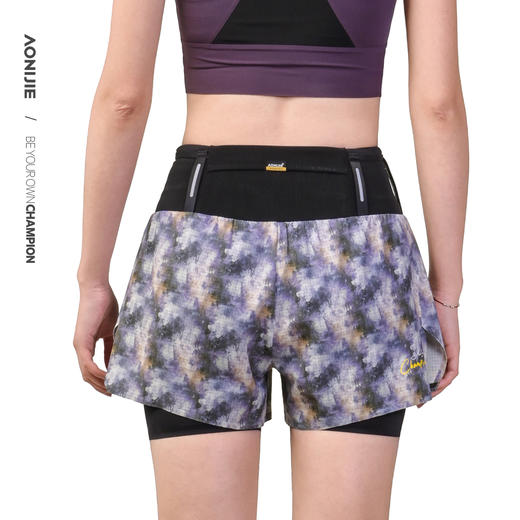 【2026新款】奥尼捷女士运动跑步越野赛双层短裤 商品图1