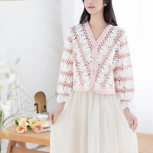 苏苏姐家可夏V领开衫手工DIY编织钩针4股棉毛线团衣服自制材料包 商品图2