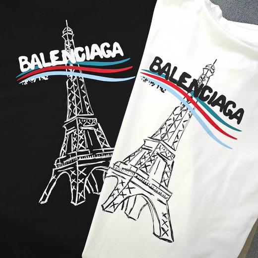 F022736联名百事艾菲尔铁塔字母图案logo印花休闲情侣圆领短袖T恤 商品图5