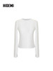 HIDEMI 设计感修身正肩长袖圆领T恤上衣 商品缩略图6