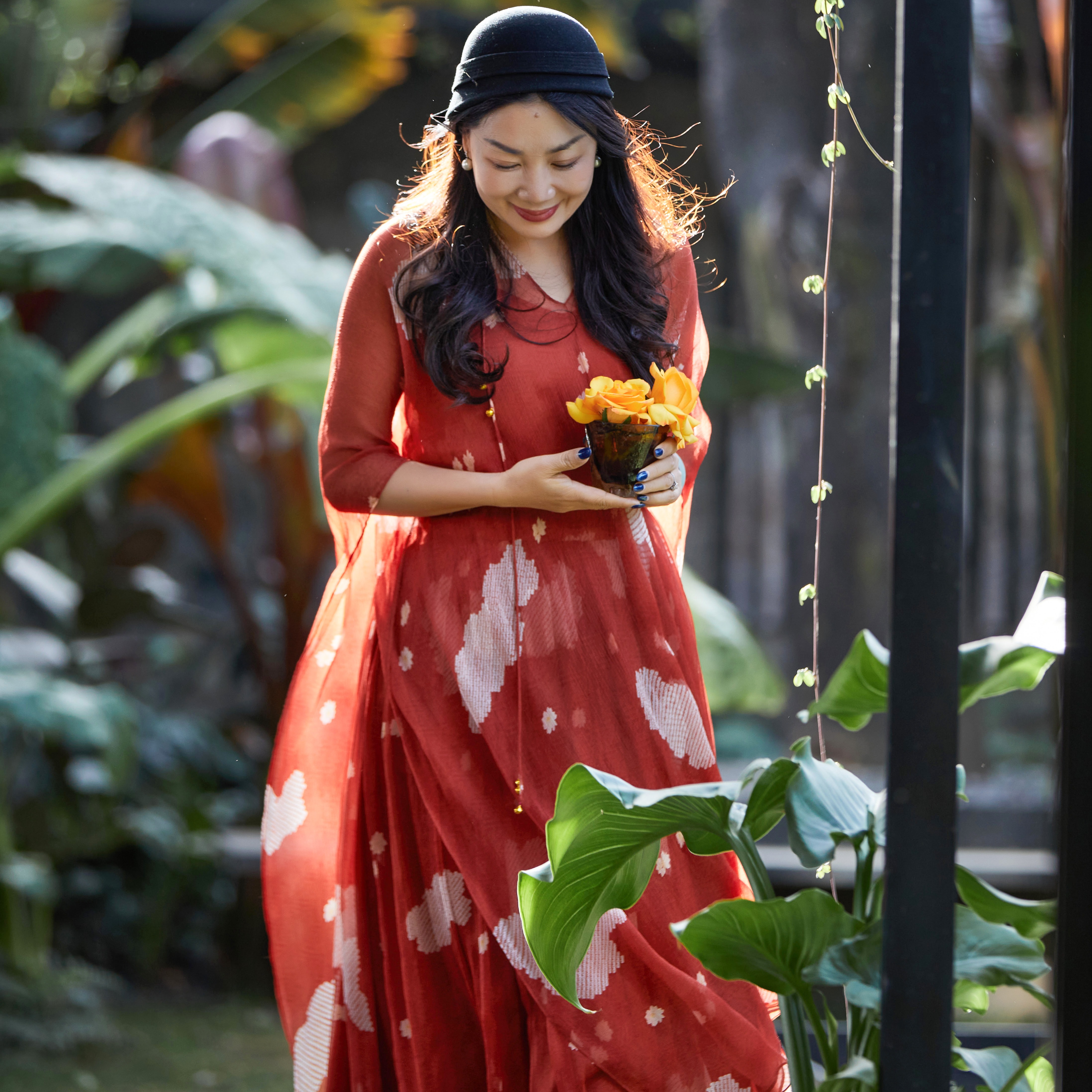 【林栖设计小店】浮云逸然|桑蚕丝优雅宽松百搭多色2026夏新款鱼子缬印花披肩1962011