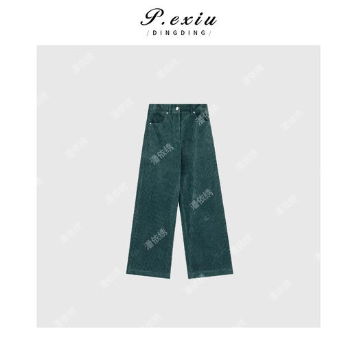 A008潘依绣丁丁宠粉PanYiXiu/潘依绣100%棉加厚磨绒灯芯绒时髦复古休闲裤 W-62453-2 商品图3