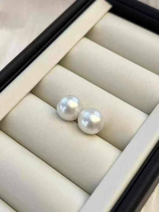 ⁶18K【澳白耳钉】11-12mm海水珍珠，微瑕，出证书，24小时鉴赏期【香港】SS06-QTT-XGZZ 商品图0