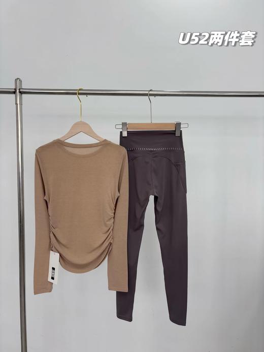 F022708新款双面云感塑型长袖T+瑜伽裤套装 商品图4