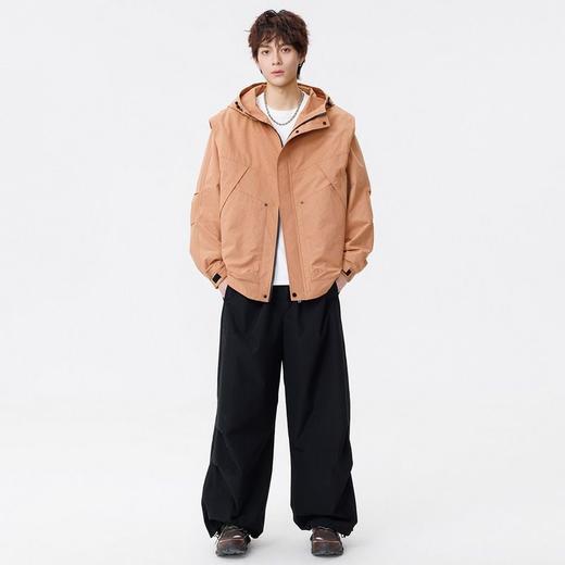 【DSL】大依优型大码男装春秋休闲夹克连帽百搭运动长袖外套加大码上衣 商品图2