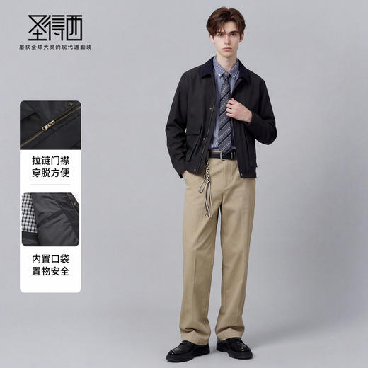 【挺括有型】圣得西复古轻工装通勤翻领夹克春装男士2026新款外套 商品图3