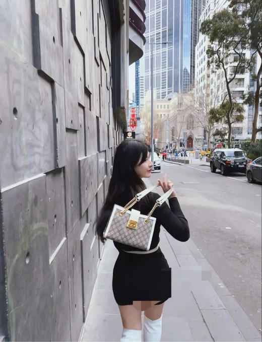 Gucci 小号 米白色 老花 padlock 单肩包 商品图2