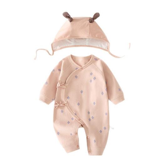新生儿蝴蝶衣送帽子婴儿连体衣哈衣春秋纯棉初生和尚服爬服宝宝 商品图4